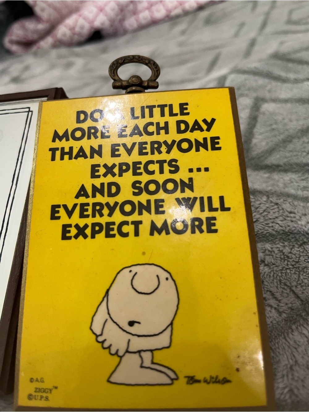 Ziggy Inspirational Wall Plaque Yellow And Mirror Plaque
